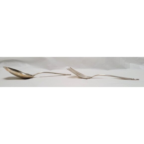 Vintage 1962 International Deep Silver 9" Serving Spoon & Fork Anniversary Rose - Picture 6 of 8